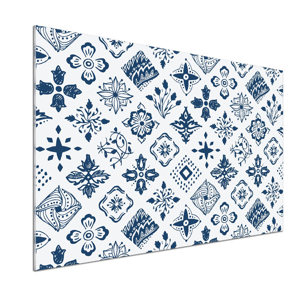 Glazen achterwand keuken Bloemenpatroon