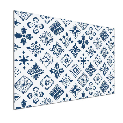 Glazen achterwand keuken Bloemenpatroon