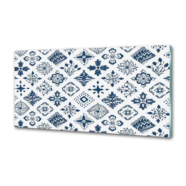 Glazen achterwand keuken Bloemenpatroon