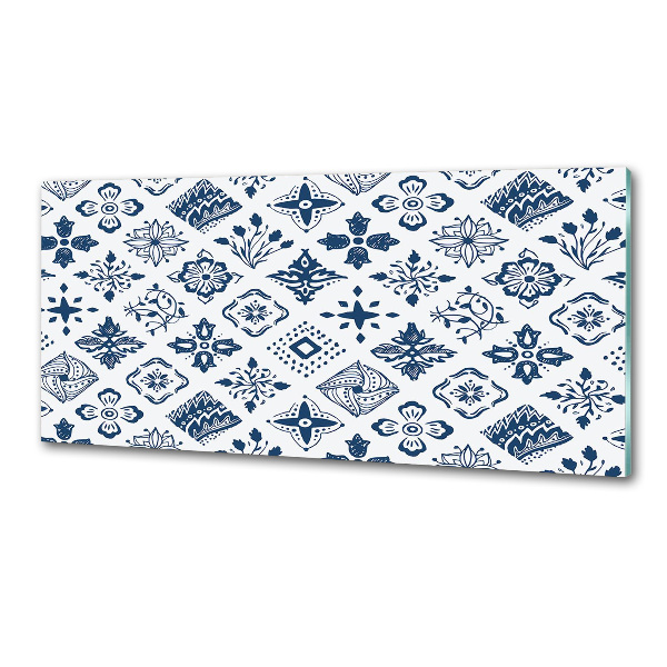 Glazen achterwand keuken Bloemenpatroon