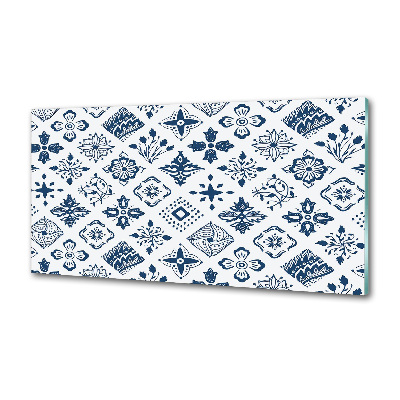 Glazen achterwand keuken Bloemenpatroon