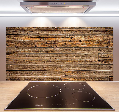 Spatscherm keuken Houten muur