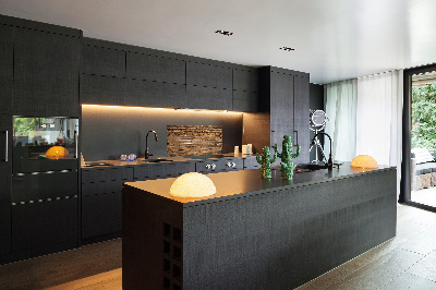 Spatscherm keuken Houten muur