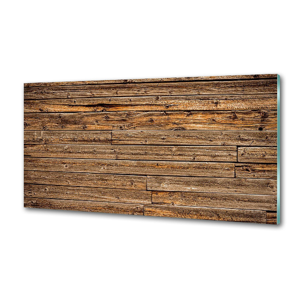 Spatscherm keuken Houten muur