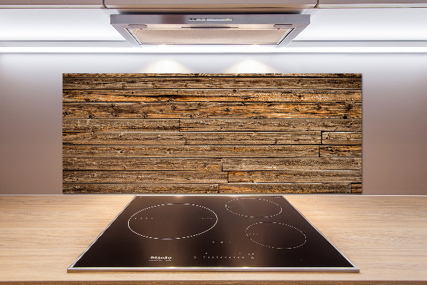 Spatscherm keuken Houten muur