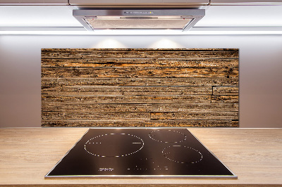 Spatscherm keuken Houten muur
