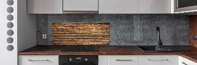 Spatscherm keuken Houten muur