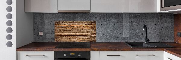 Spatscherm keuken Houten muur