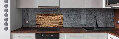 Spatscherm keuken Houten muur