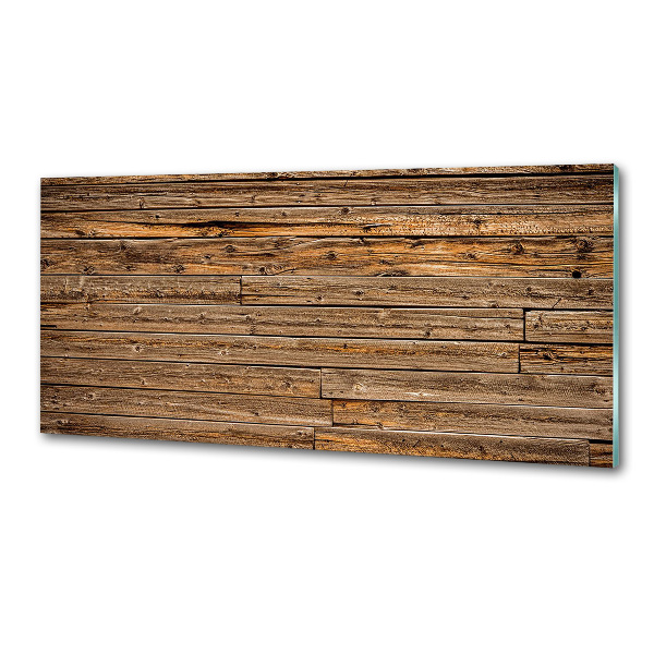 Spatscherm keuken Houten muur