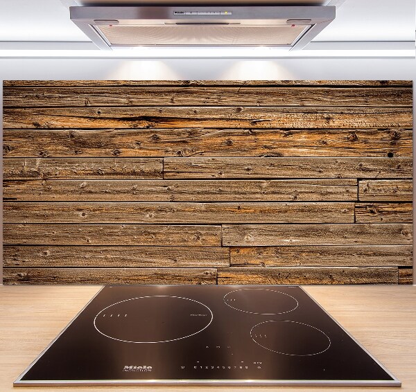 Spatscherm keuken Houten muur