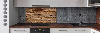 Spatscherm keuken Houten muur