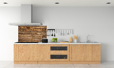 Spatscherm keuken Houten muur