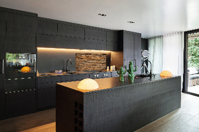 Spatscherm keuken Houten muur