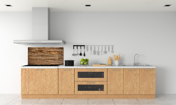 Spatscherm keuken Houten muur