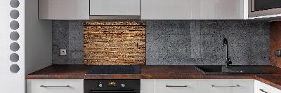 Spatscherm keuken Houten muur