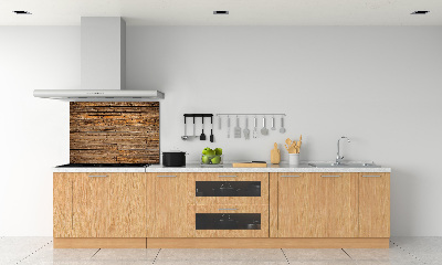 Spatscherm keuken Houten muur