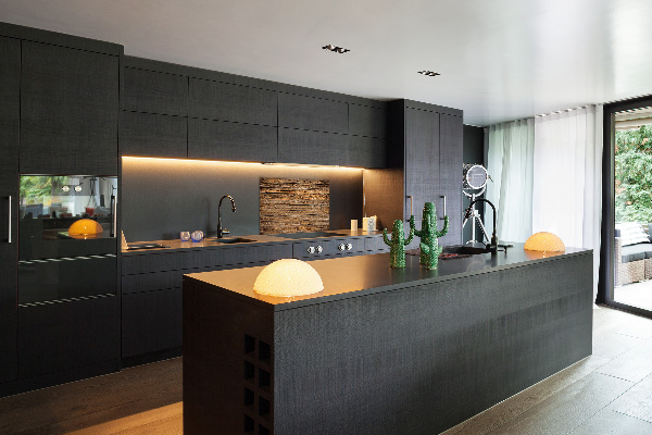 Spatscherm keuken Houten muur