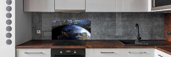 Spatscherm keuken Planeet Aarde