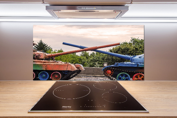 Glazen achterwand keuken Twee tanks