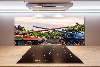 Glazen achterwand keuken Twee tanks