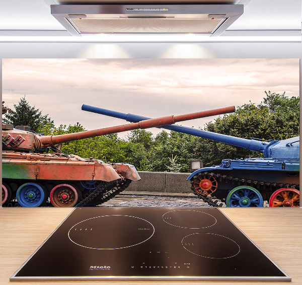 Glazen achterwand keuken Twee tanks