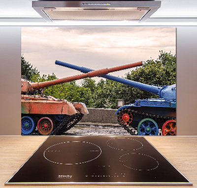 Glazen achterwand keuken Twee tanks