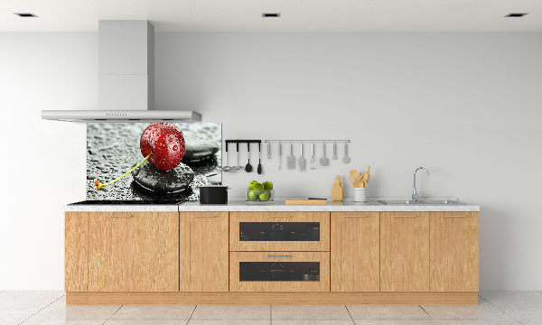 Spatscherm keuken Kersenboom in de regen