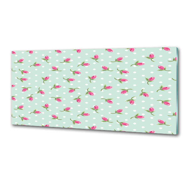 Achterwand keuken Rozenpatroon