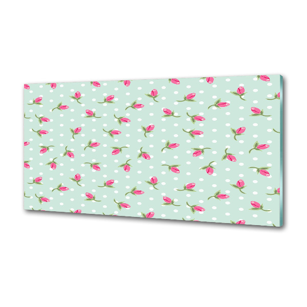 Achterwand keuken Rozenpatroon