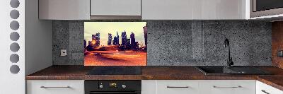 Spatscherm keuken Shanghai 's nachts