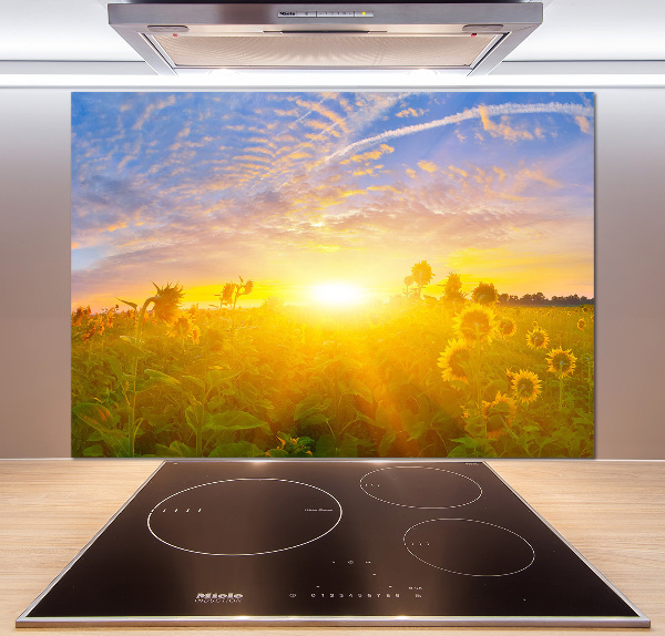 Spatplaat keuken Een veld met zonnebloemen