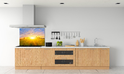 Spatplaat keuken Een veld met zonnebloemen