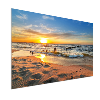 Glazen achterwand keuken Zonsondergangstrand