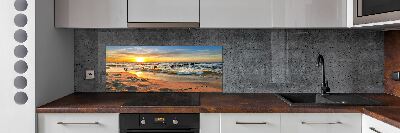 Glazen achterwand keuken Zonsondergangstrand
