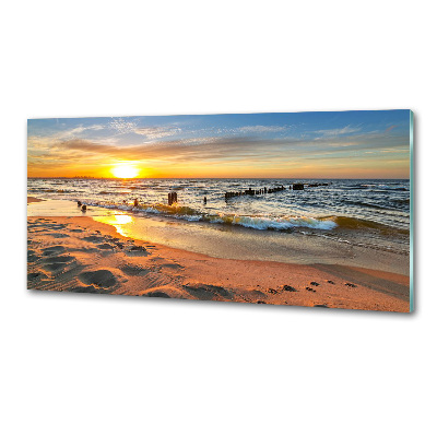 Glazen achterwand keuken Zonsondergangstrand