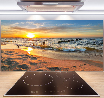 Glazen achterwand keuken Zonsondergangstrand