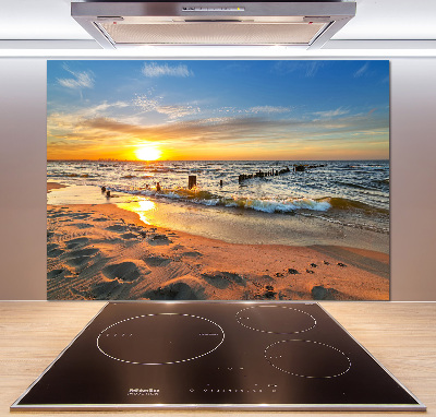 Glazen achterwand keuken Zonsondergangstrand