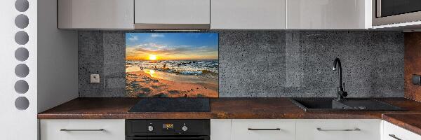 Glazen achterwand keuken Zonsondergangstrand