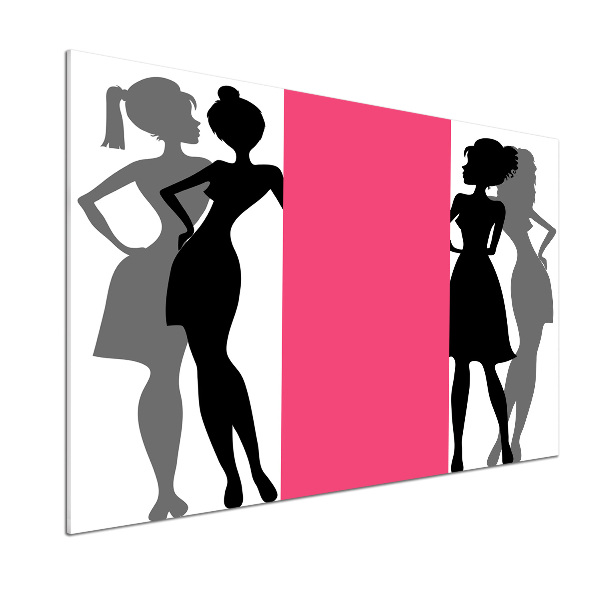 Glazen achterwand keuken Silhouetten van vrouwen