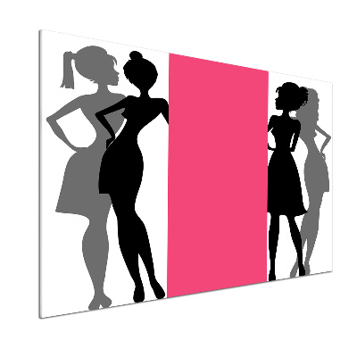 Glazen achterwand keuken Silhouetten van vrouwen