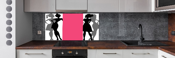 Glazen achterwand keuken Silhouetten van vrouwen