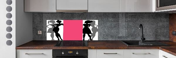 Glazen achterwand keuken Silhouetten van vrouwen