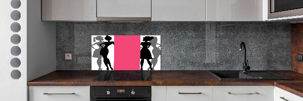 Glazen achterwand keuken Silhouetten van vrouwen