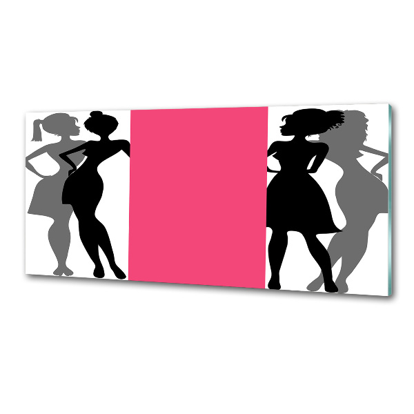 Glazen achterwand keuken Silhouetten van vrouwen