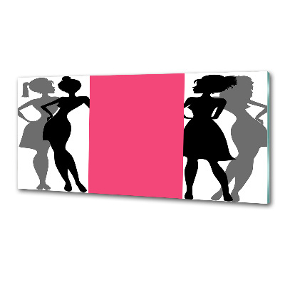 Glazen achterwand keuken Silhouetten van vrouwen