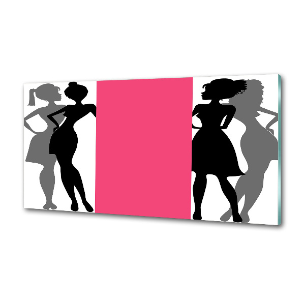 Glazen achterwand keuken Silhouetten van vrouwen