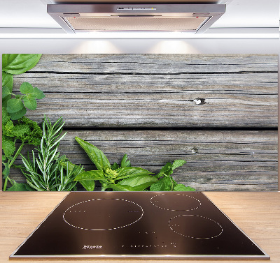 Keuken achterwand Houten kruidenachtergrond
