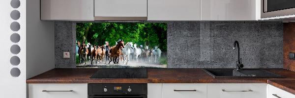 Spatplaat keuken Paarden in galop