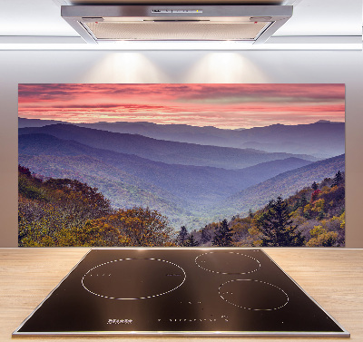 Keuken achterwand Zonsondergang boven de bergen